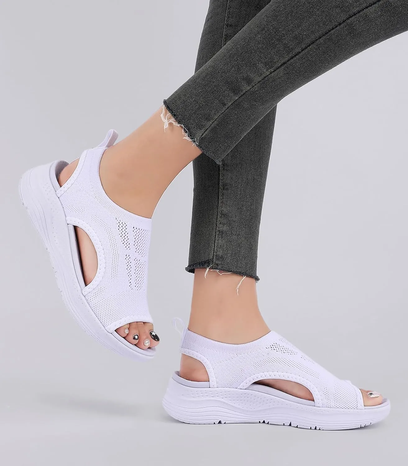 Women Walking Sandals Arch Support Orthotic Comfortable Plantar Fasciitis Non-slip Casual Open Toe Sport Sandals for Athletic Summer Beach