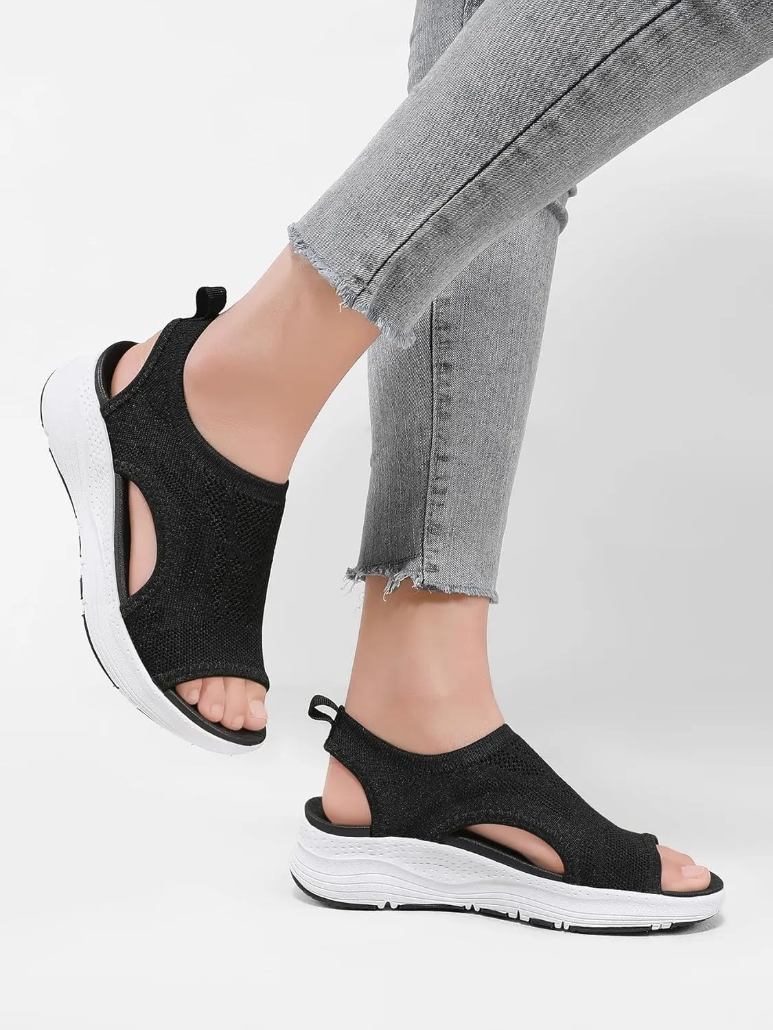 Women Walking Sandals Arch Support Orthotic Comfortable Plantar Fasciitis Non-slip Casual Open Toe Sport Sandals for Athletic Summer Beach