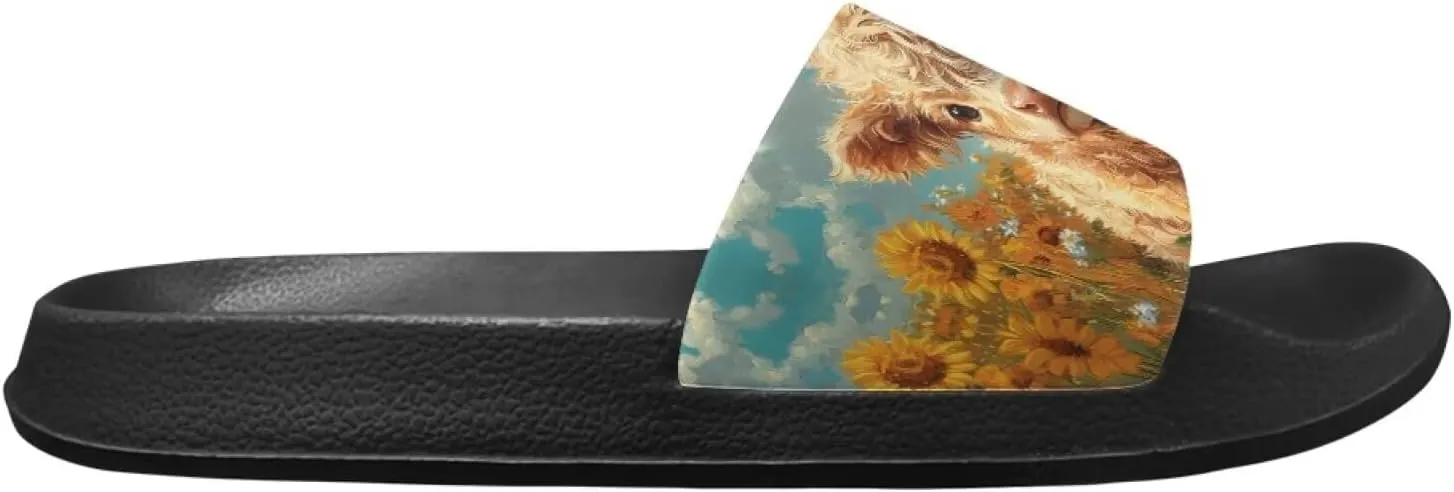 Women's Animal Print Shower Slides Slippers House Bathroom Shoes Beach Sandals for Indoor Outdoor