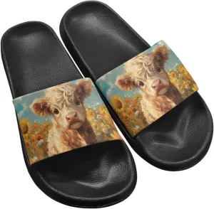 Women's Animal Print Shower Slides Slippers House Bathroom Shoes Beach Sandals for Indoor Outdoor