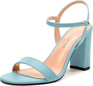 Womens Ankle Strap Block Heel Sandals, Chunky Heel Peep Toe Slingback Sandals, Open Toe High Heel Sandals with Buckle3.3