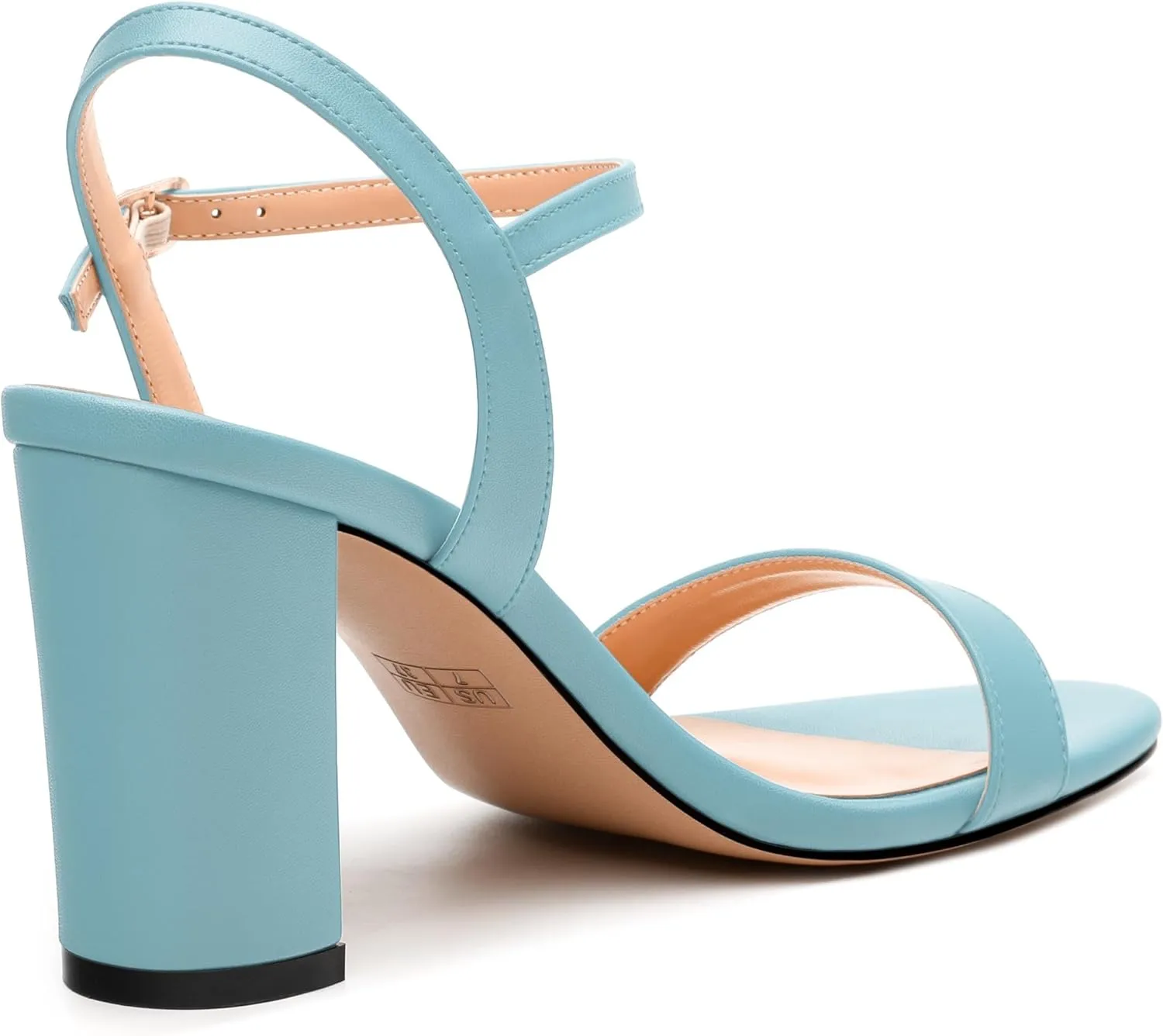 Womens Ankle Strap Block Heel Sandals, Chunky Heel Peep Toe Slingback Sandals, Open Toe High Heel Sandals with Buckle3.3