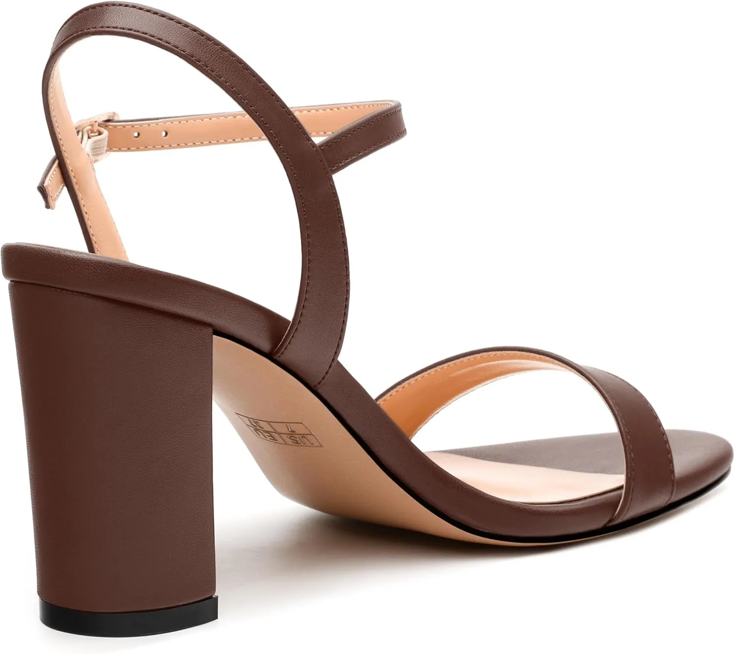 Womens Ankle Strap Block Heel Sandals, Chunky Heel Peep Toe Slingback Sandals, Open Toe High Heel Sandals with Buckle3.3