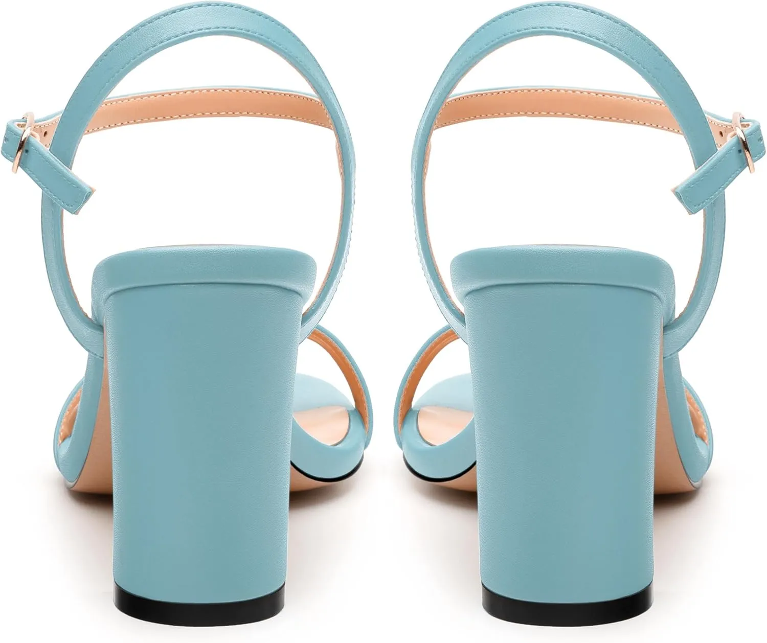 Womens Ankle Strap Block Heel Sandals, Chunky Heel Peep Toe Slingback Sandals, Open Toe High Heel Sandals with Buckle3.3