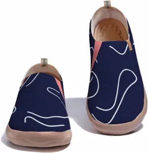 Women's Art Painted Flats Shoes Knitted Slip On Loafers Lightweight Soft Walking Sneakers Colorful Graffiti