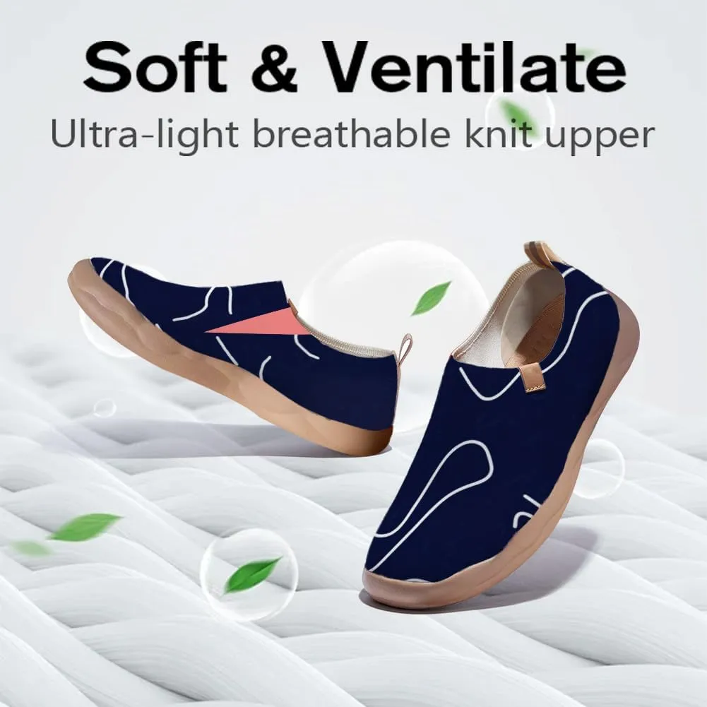 Women's Art Painted Flats Shoes Knitted Slip On Loafers Lightweight Soft Walking Sneakers Colorful Graffiti