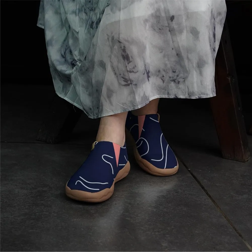 Women's Art Painted Flats Shoes Knitted Slip On Loafers Lightweight Soft Walking Sneakers Colorful Graffiti