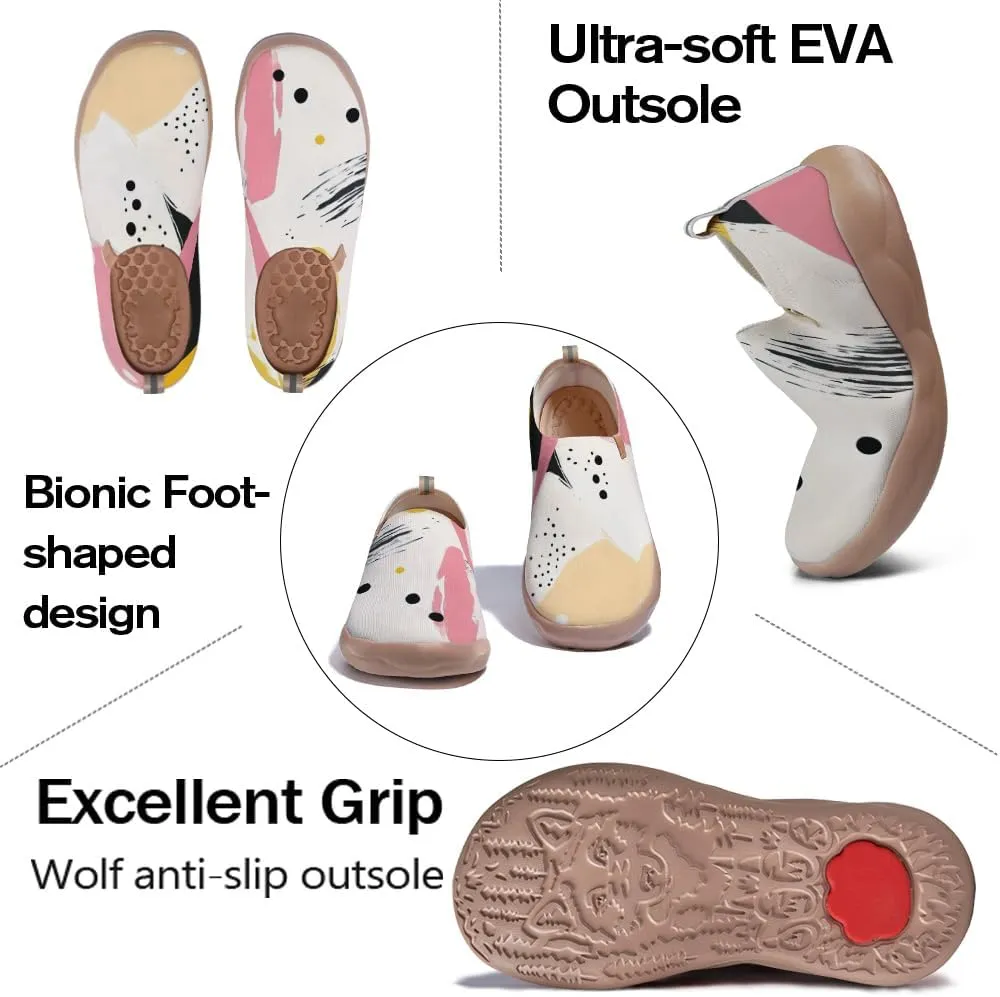 Women's Art Painted Travel Shoes Knitted Slip On Loafers Lightweight Walking Casual Sneakers