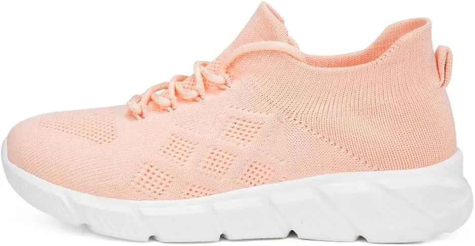 Women's Breathable Mesh Lace Up Sneakers Road Running Walking Sock Shoes
