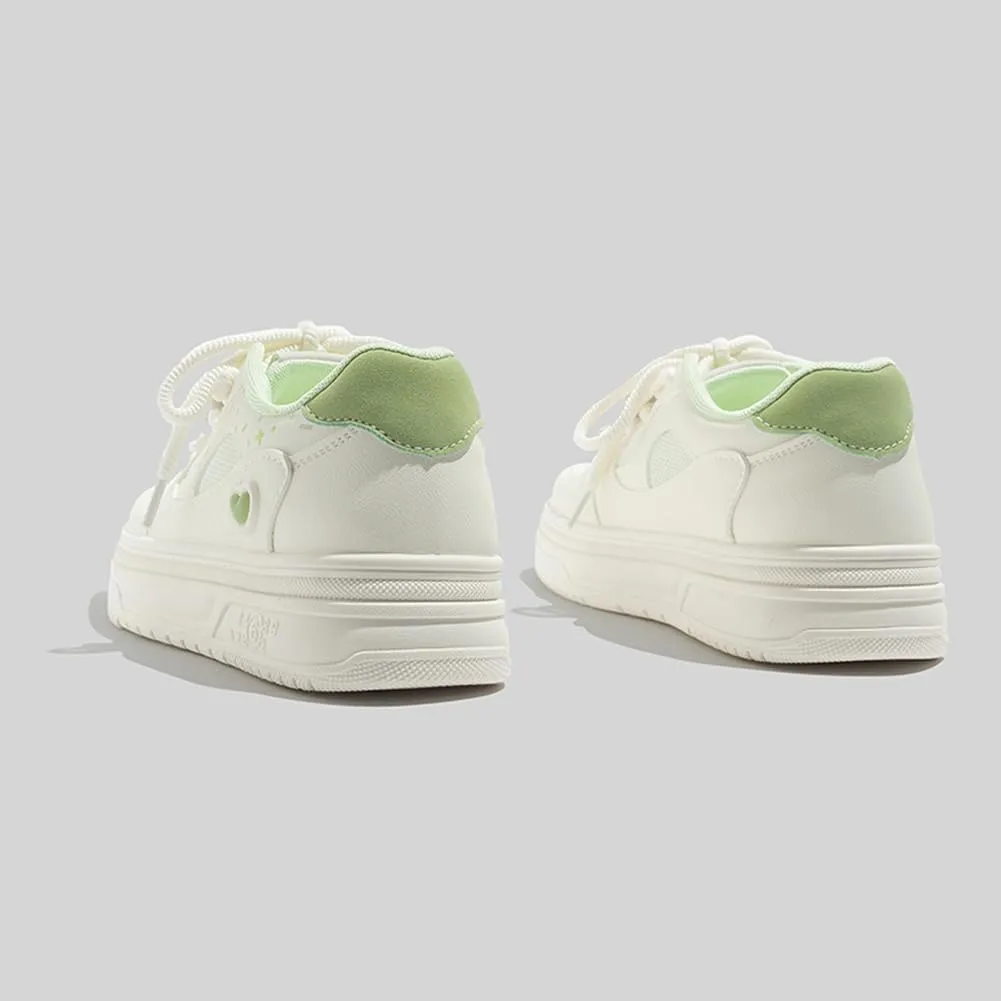 Womens Breathable Mesh Platform Sneakers Y2K Cute Fashion Casual Campus Lightweight Walking Shoes