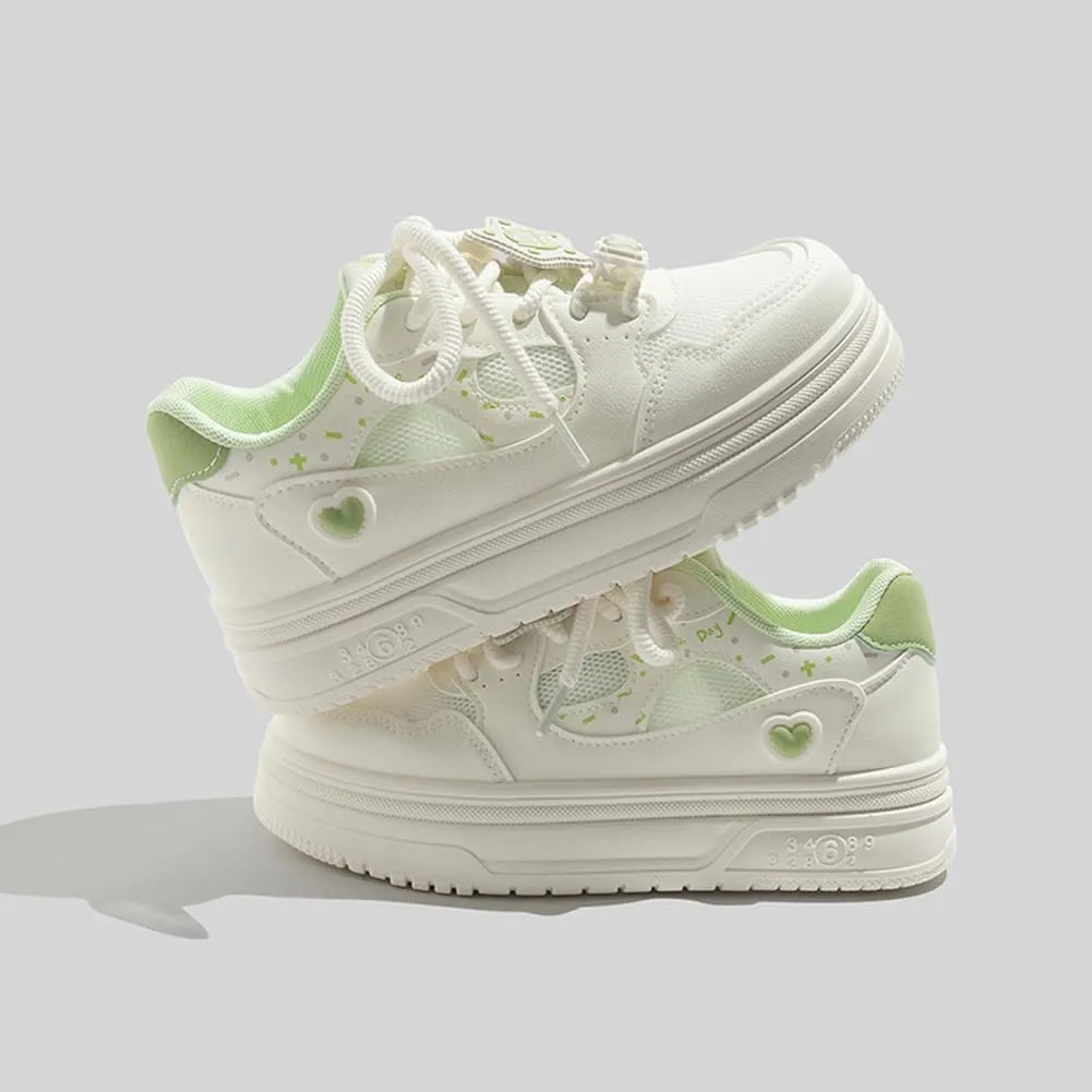 Womens Breathable Mesh Platform Sneakers Y2K Cute Fashion Casual Campus Lightweight Walking Shoes