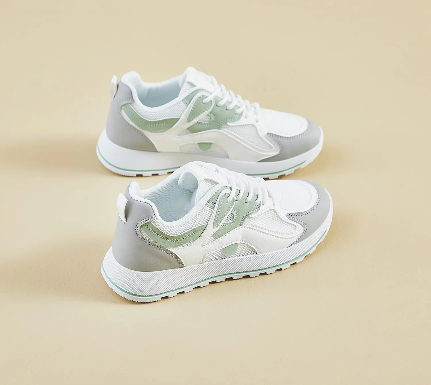 Women's Breathable Platform Sneakers Lightweight Comfort Non-Slip Walking Shoes Campus Mall Travel