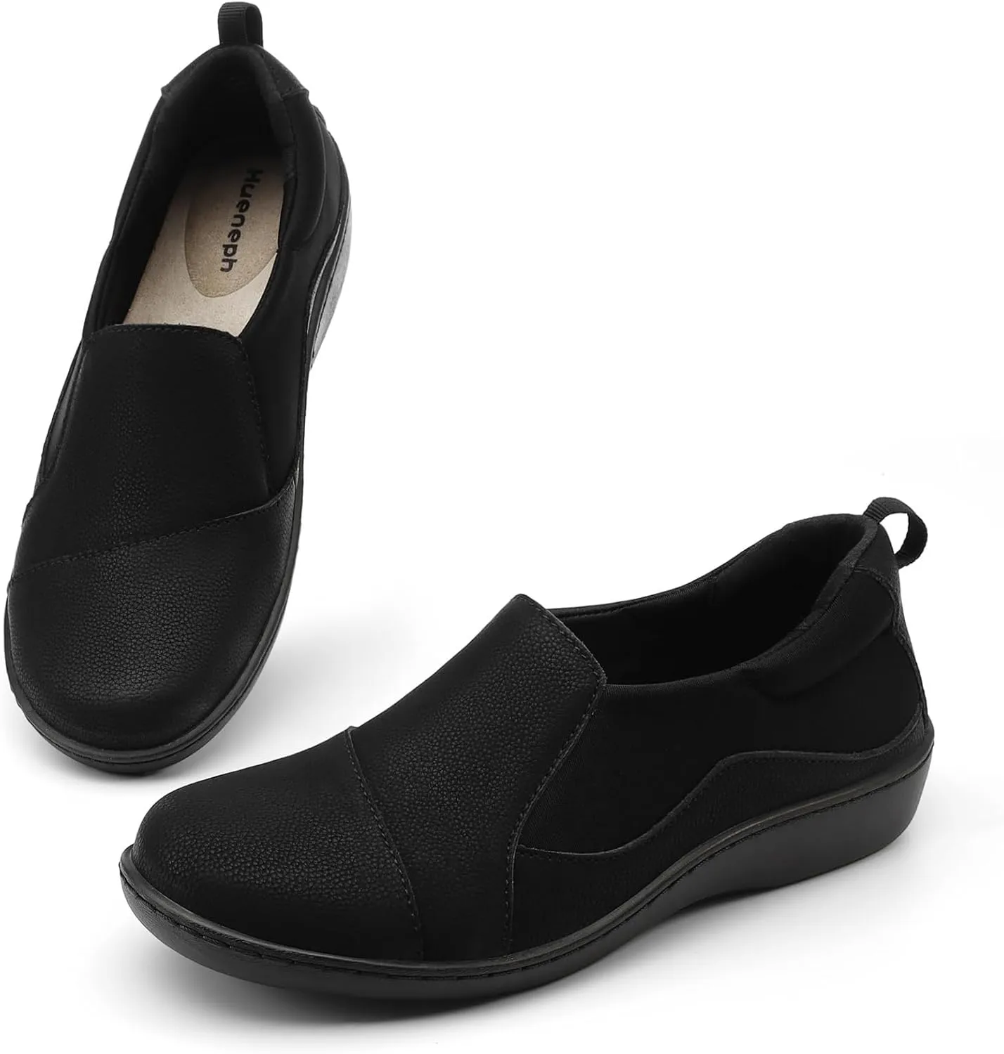Women's Comfort Leather Loafers Cute Casual Slip On Lightweight Walking Flats Everyday Work Shoes