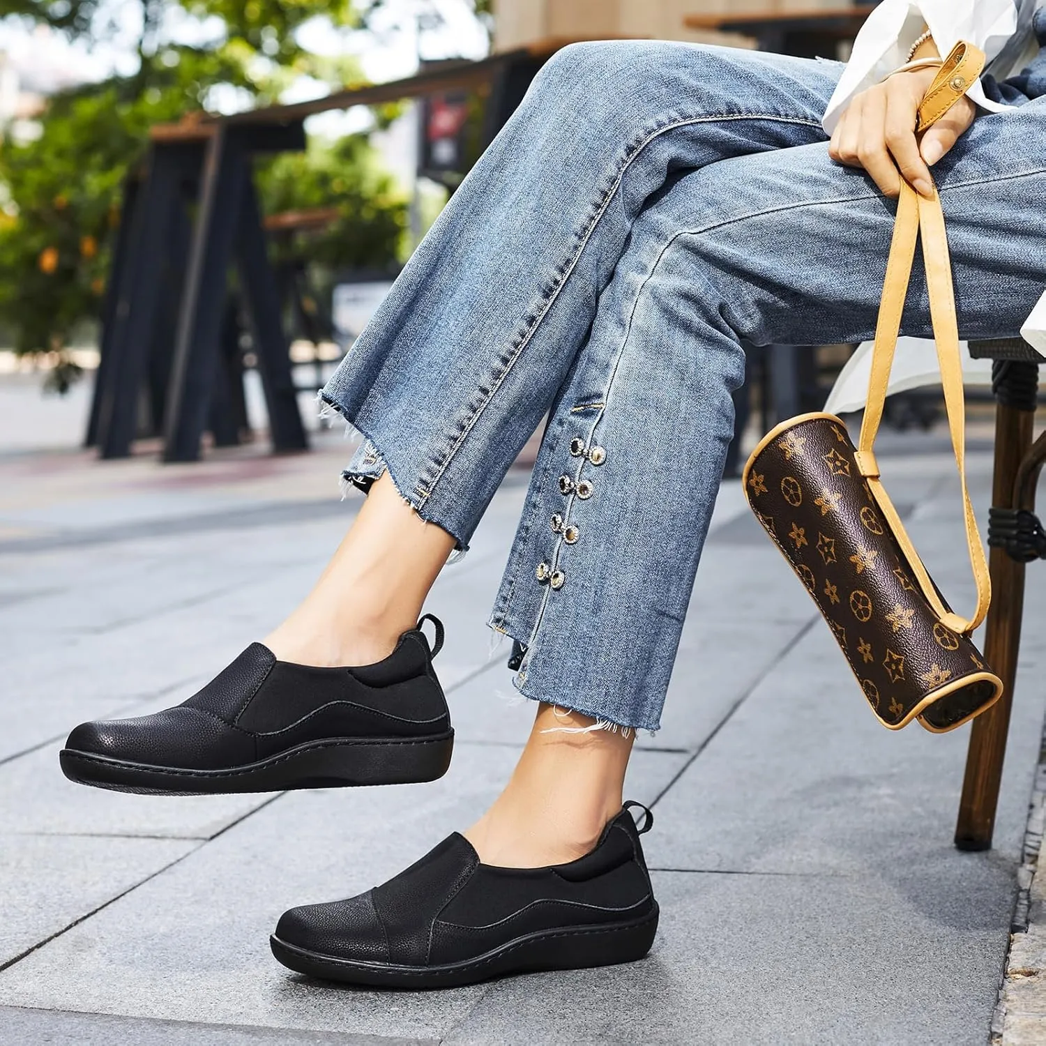Women's Comfort Leather Loafers Cute Casual Slip On Lightweight Walking Flats Everyday Work Shoes
