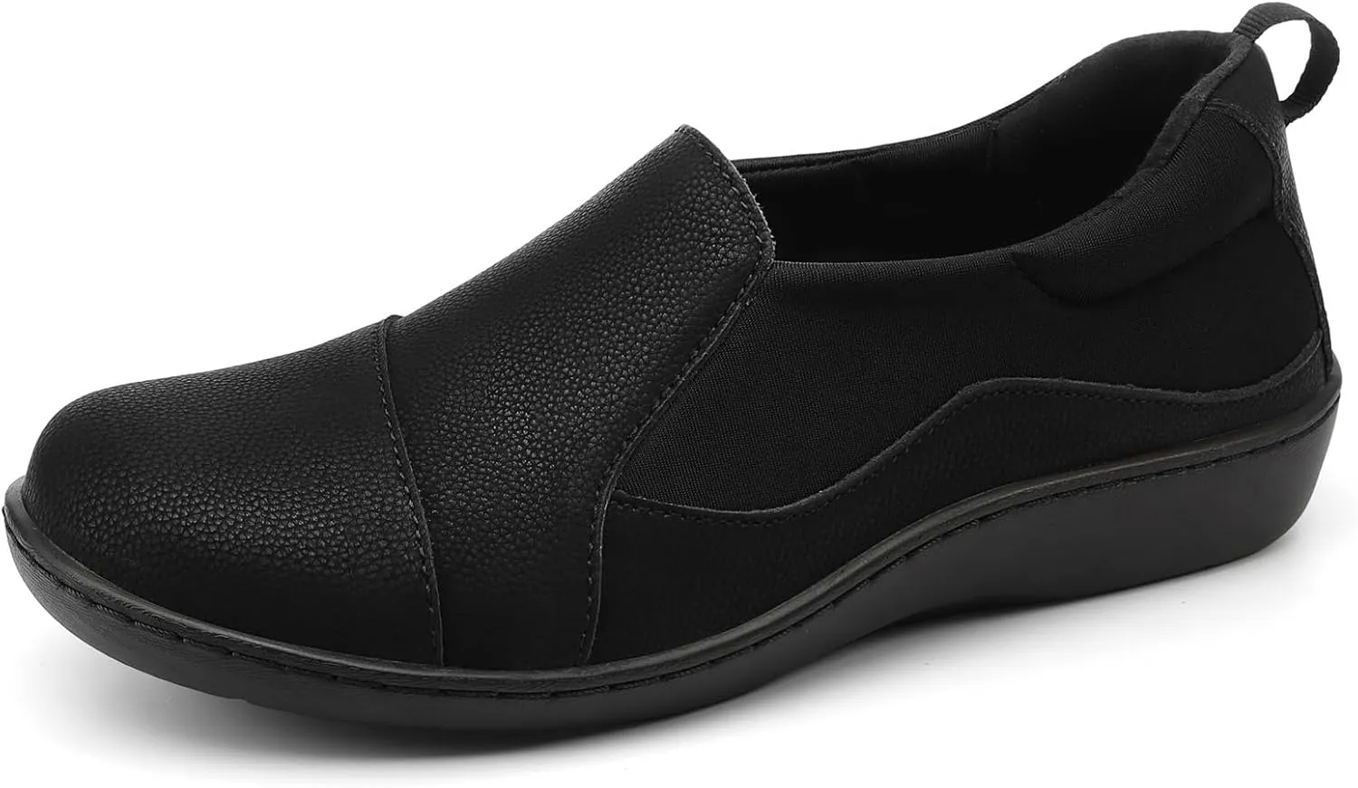 Women's Comfort Leather Loafers Cute Casual Slip On Lightweight Walking Flats Everyday Work Shoes