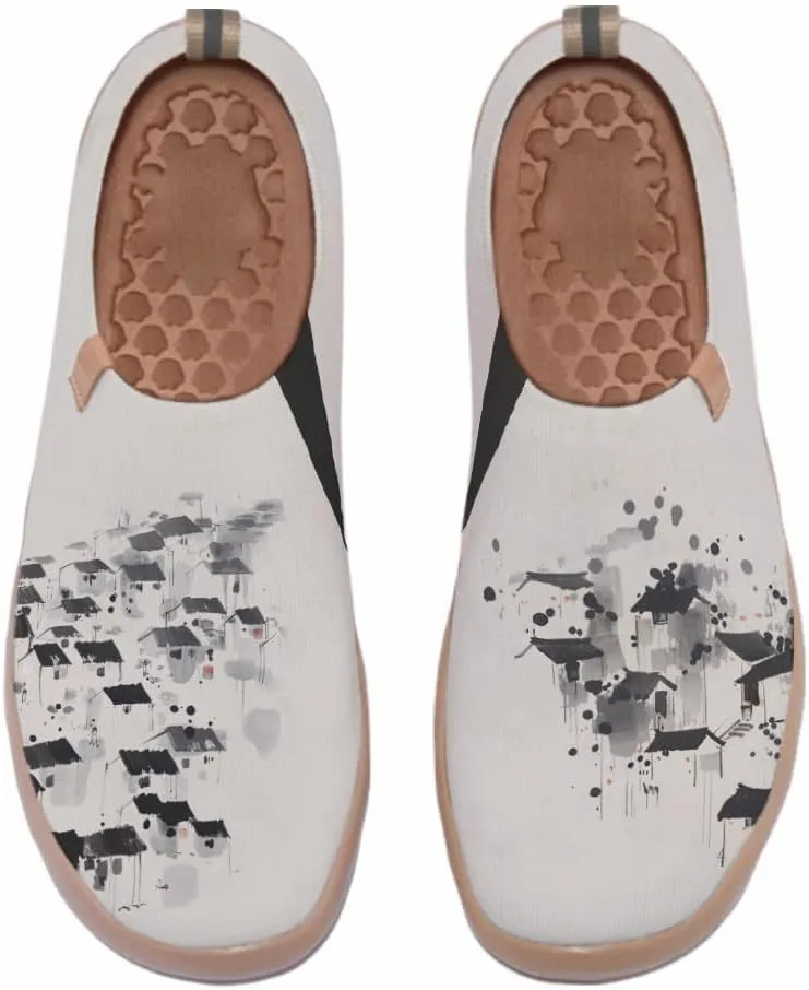 Women's Comfort Soft Walking Shoes Slip On Sneakers Knitted Art Painted Casual Loafers