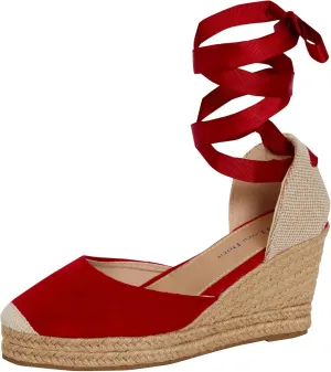 Womens Espadrille Wedge Sandals Ladies Strappy Hessian Wedges Summer Shoes Ankle Tie Leg Straps