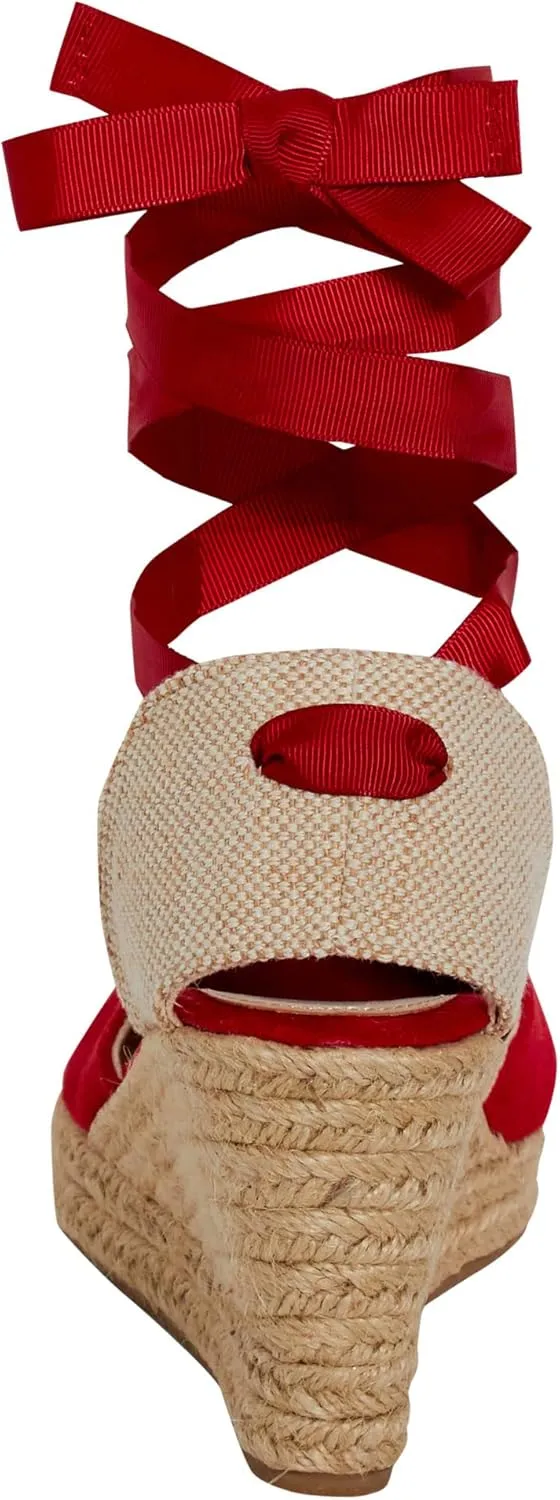Womens Espadrille Wedge Sandals Ladies Strappy Hessian Wedges Summer Shoes Ankle Tie Leg Straps
