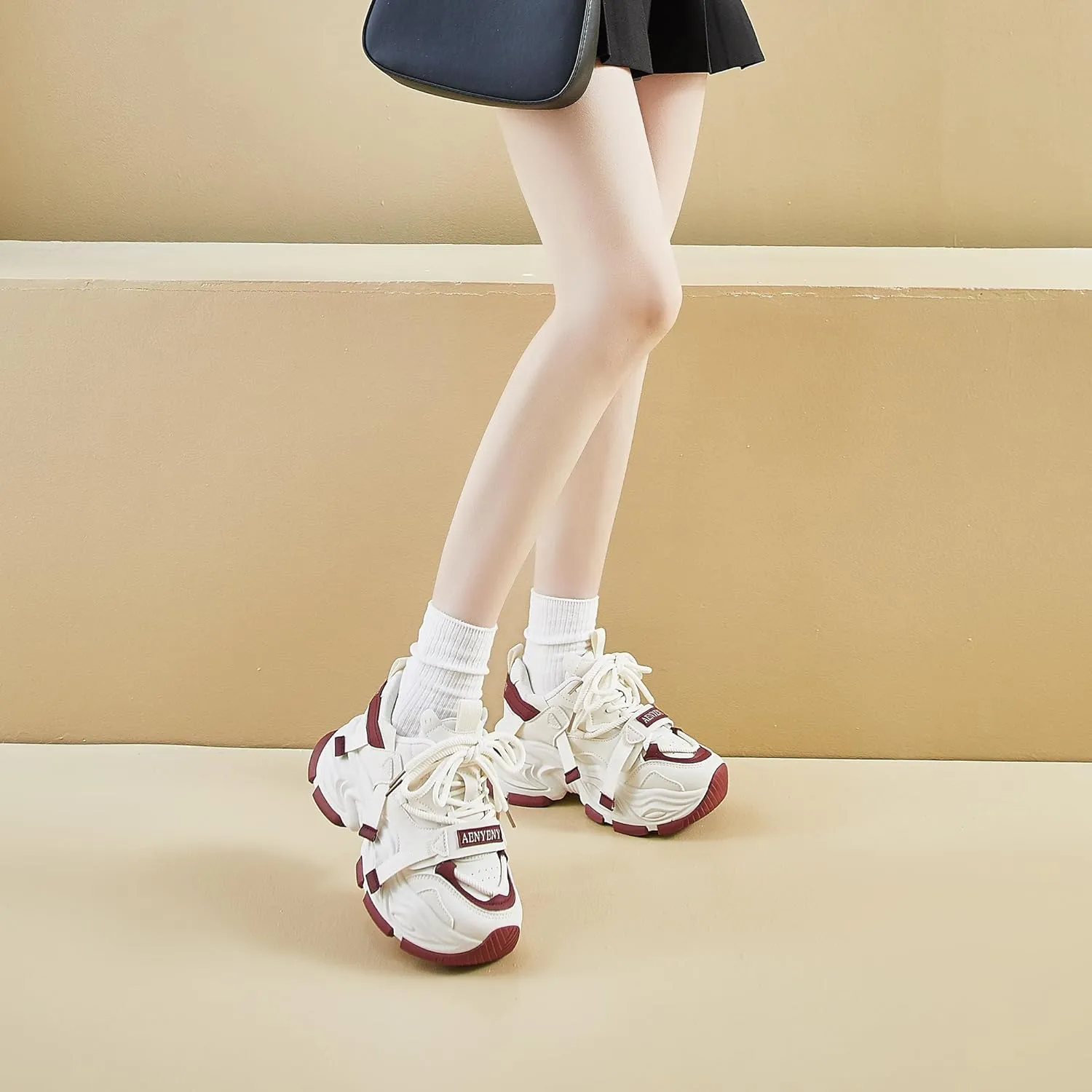 Women's Fashion Chunky Sneakers Comfortable Platform Athletic Shoes Casual Everyday Walking Shoes