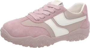 Womens Fashion Sneakers for 2025 Suede Lace Up Fashion Sneakers for Women – Casual Chic and Comfortable for Street Strolling Campus Activities (Red White,5)