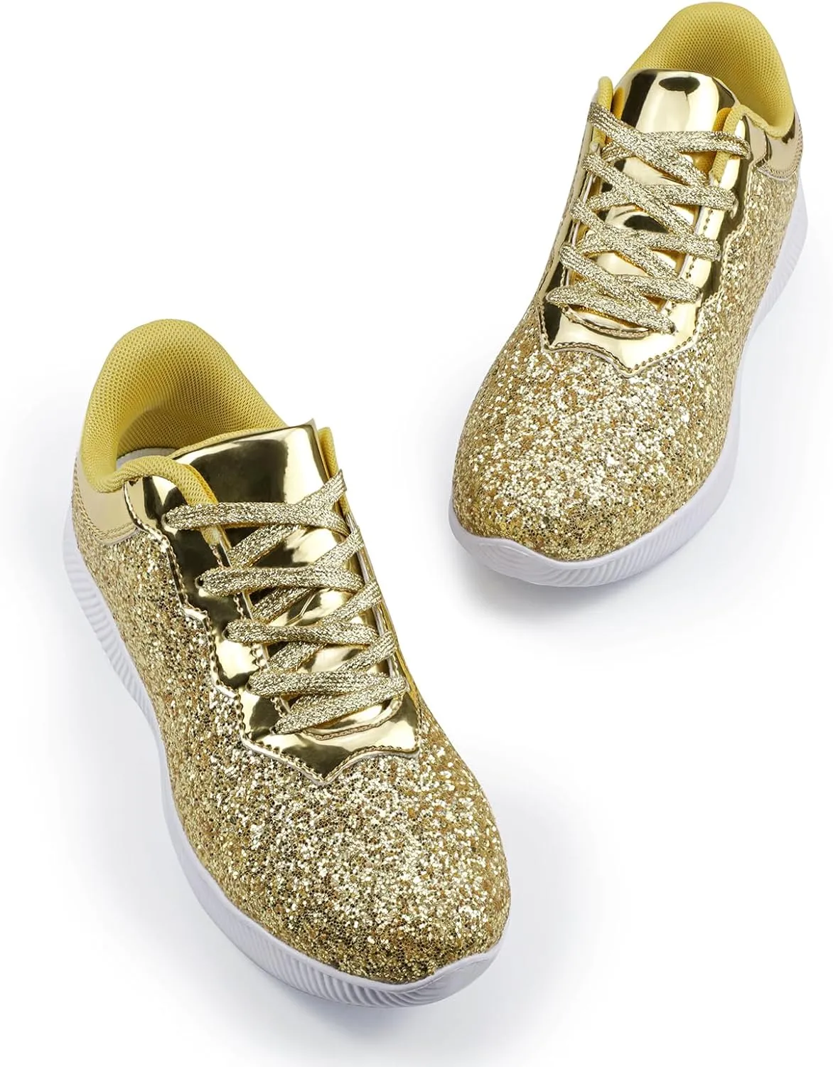 Women's Glitter Sneakers Shoes Lightweight Tennis Shoes Metallic Sequin Walking Shoes