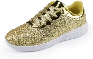 Women's Glitter Sneakers Shoes Lightweight Tennis Shoes Metallic Sequin Walking Shoes