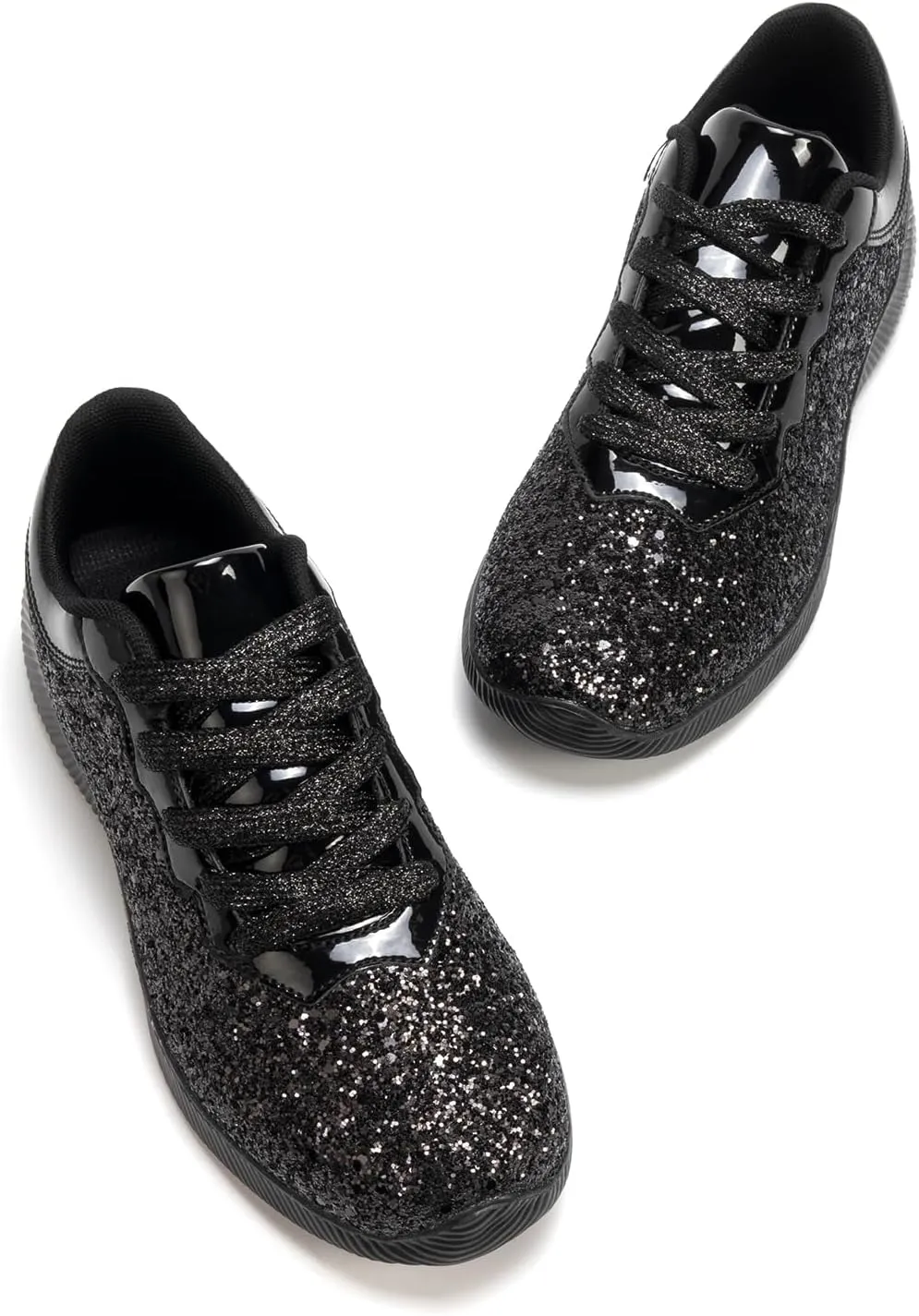 Women's Glitter Sneakers Shoes Lightweight Tennis Shoes Metallic Sequin Walking Shoes