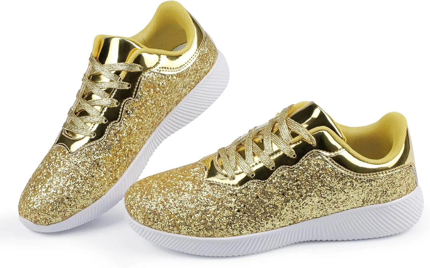 Women's Glitter Sneakers Shoes Lightweight Tennis Shoes Metallic Sequin Walking Shoes