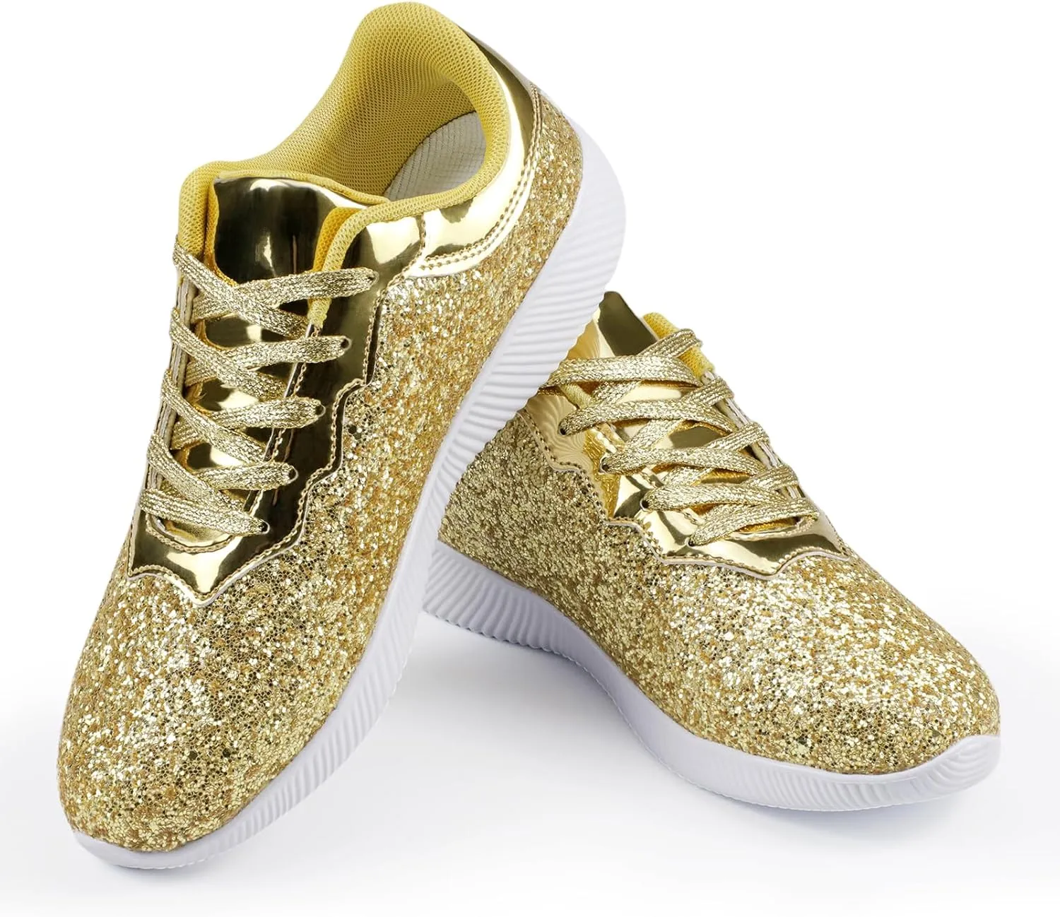 Women's Glitter Sneakers Shoes Lightweight Tennis Shoes Metallic Sequin Walking Shoes