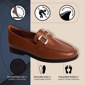 Womens Hands Free Slip On Fashion Classic Casual Comfort Buckle Loafers for Women