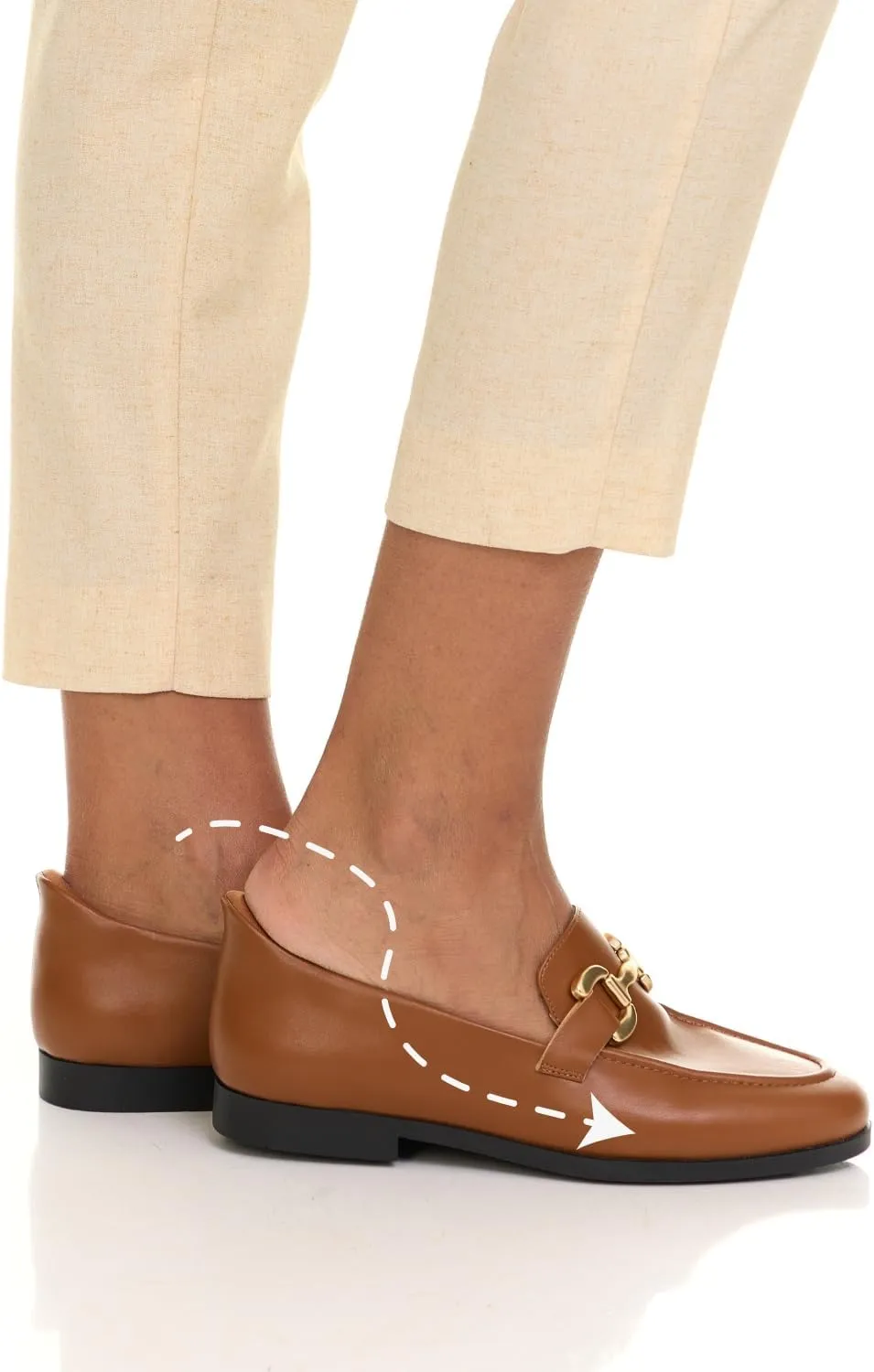 Womens Hands Free Slip On Fashion Classic Casual Comfort Buckle Loafers for Women