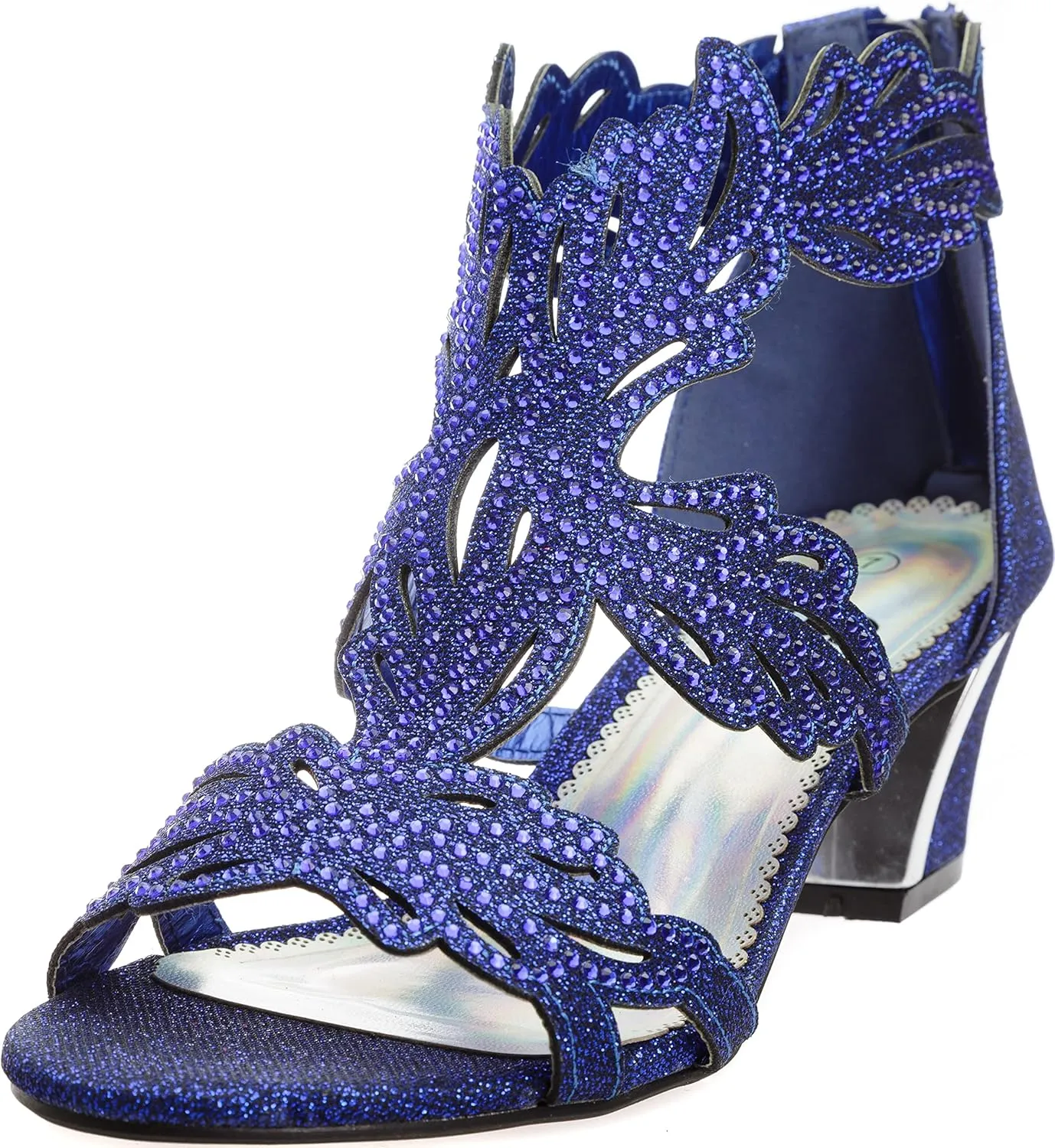 womens Heel Sandasl Sparkling Rhinestone Dress-Shoes lime03