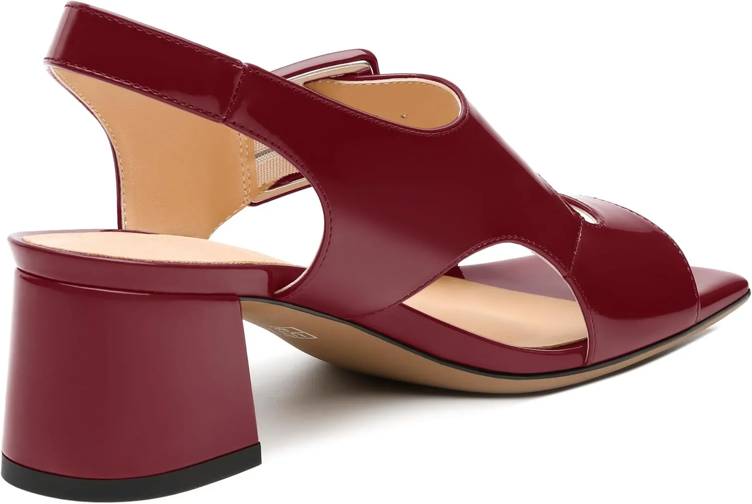 Womens Heeled Sandals Shoes, Square Peep Toe Mid Block Heel Ankle Strap Sandals for Women, Leather Insole Chunky Heel Sandals with Buckle 2"