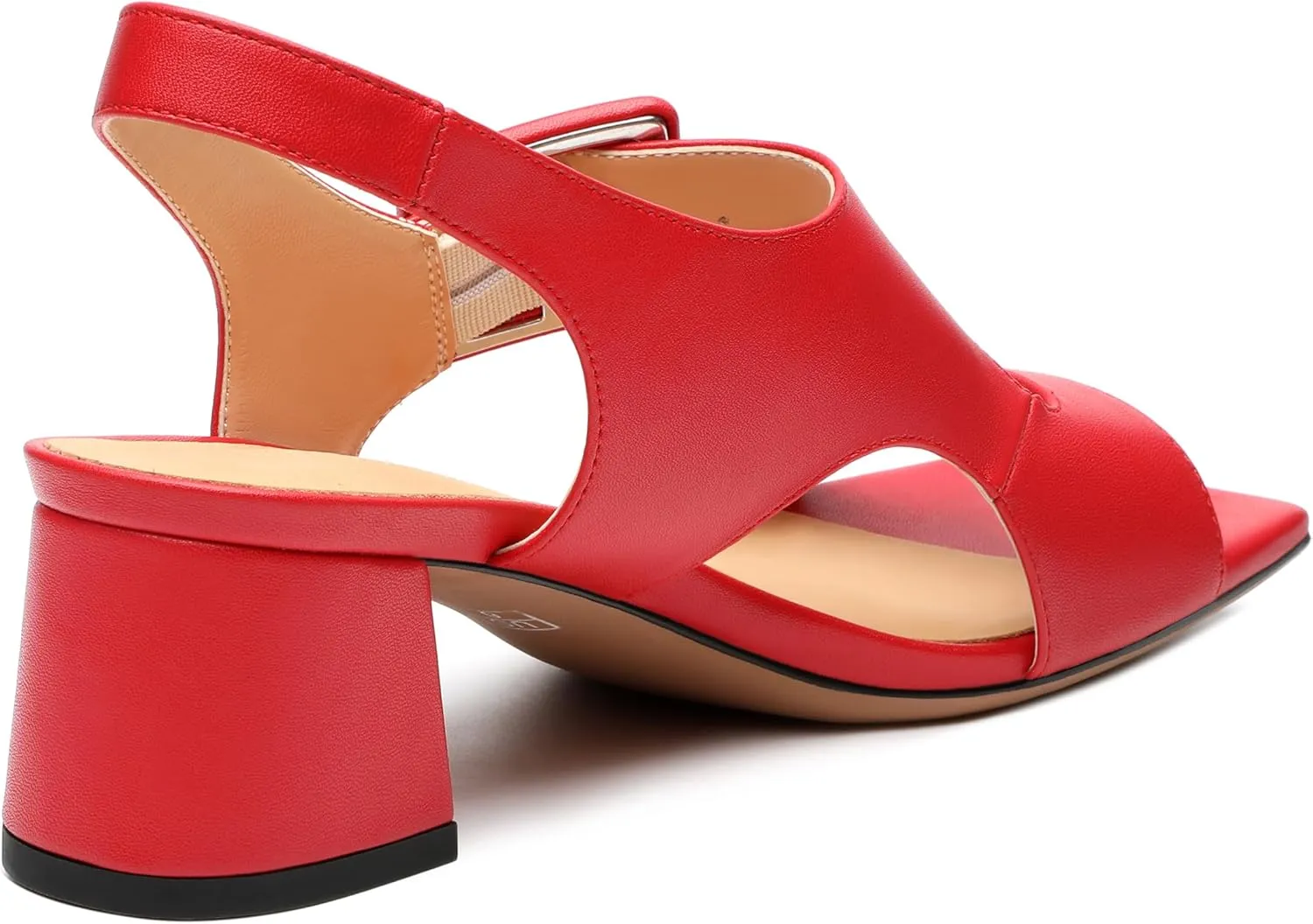 Womens Heeled Sandals Shoes, Square Peep Toe Mid Block Heel Ankle Strap Sandals for Women, Leather Insole Open Toe Chunky Heel Sandals 2"
