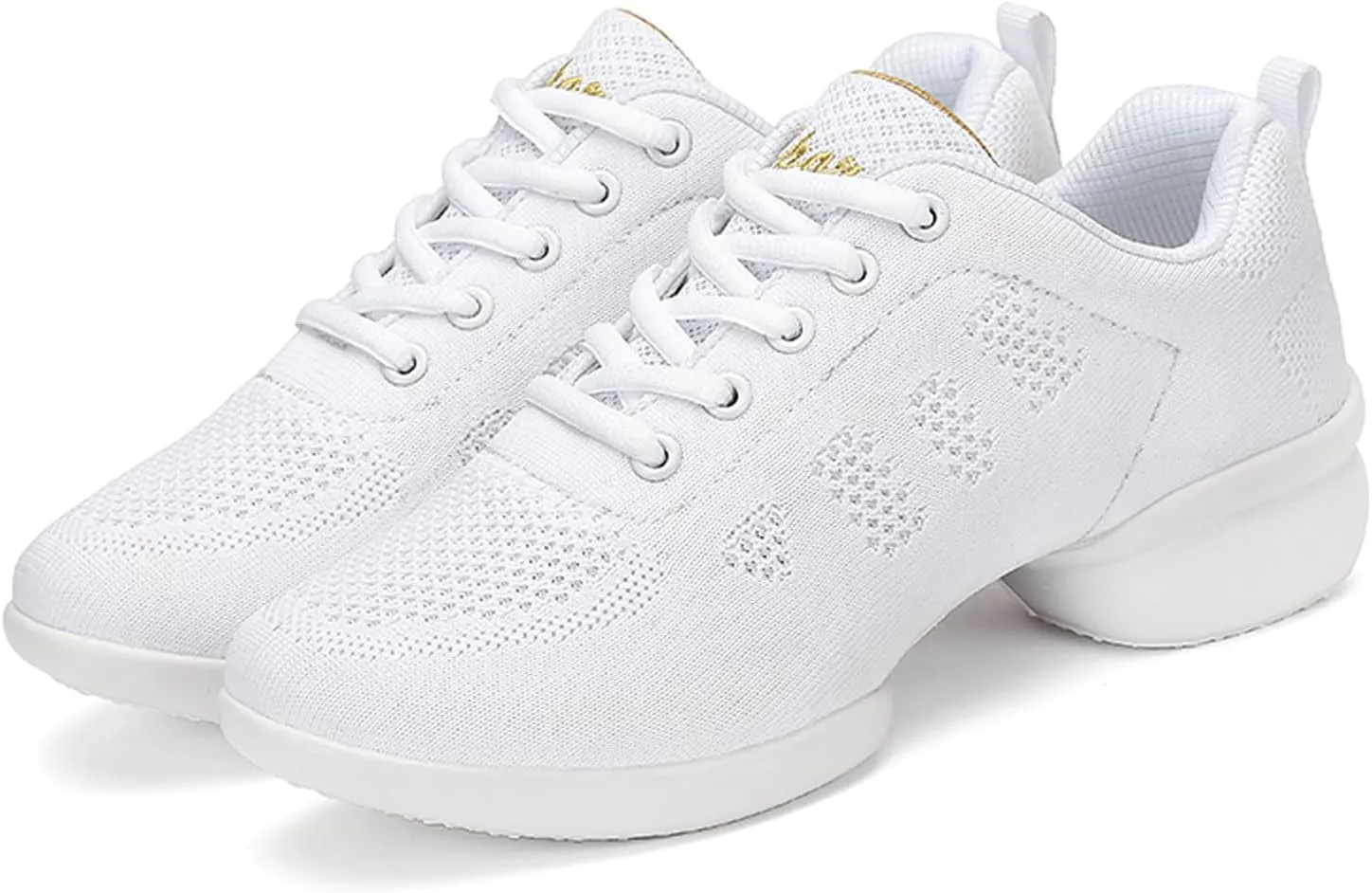 Women's Jazz Shoes Lace-up Sneakers - Breathable Air Cushion Lady Split Sole Athletic Walking Dance Shoes Platform