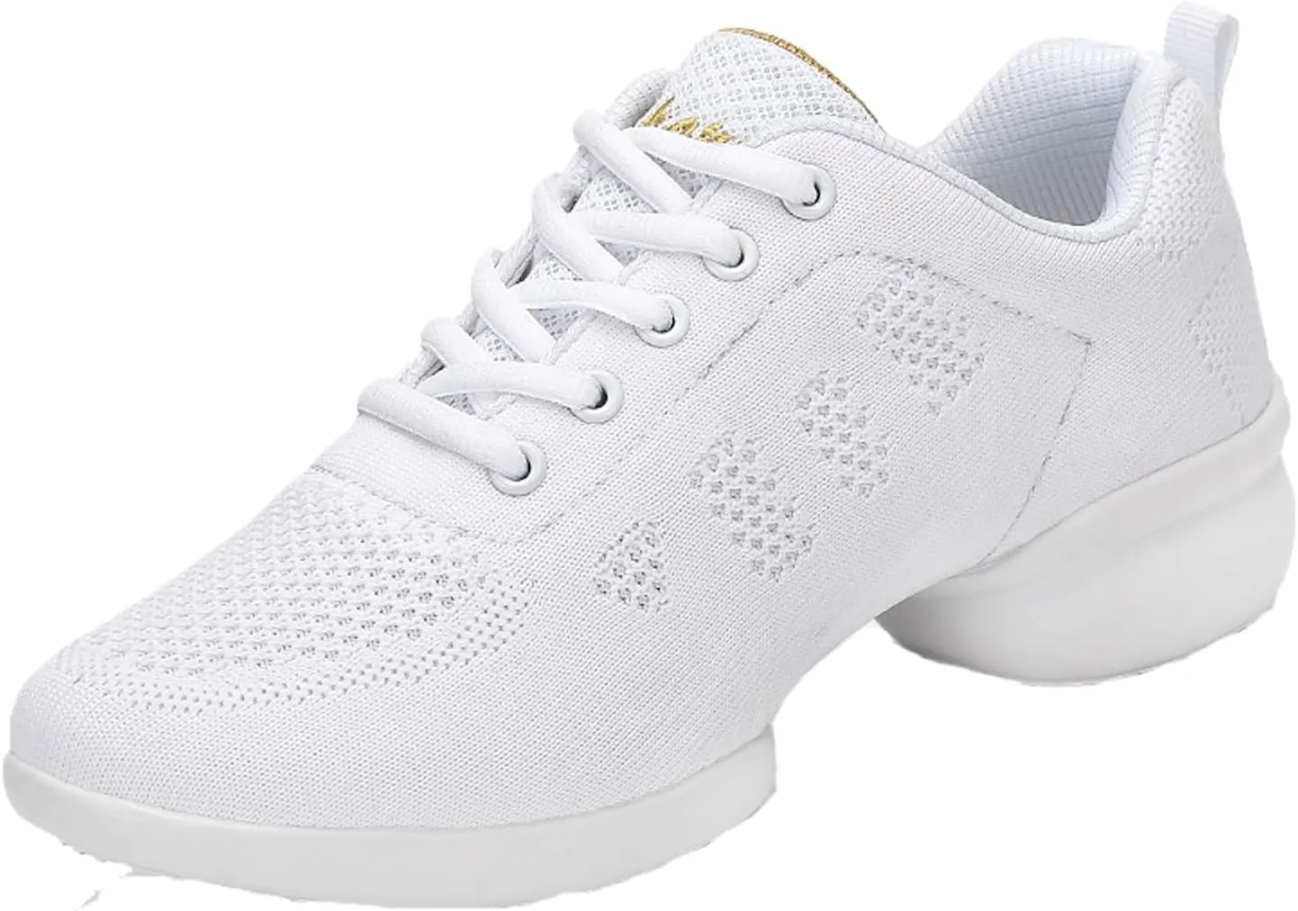 Women's Jazz Shoes Lace-up Sneakers - Breathable Air Cushion Lady Split Sole Athletic Walking Dance Shoes Platform