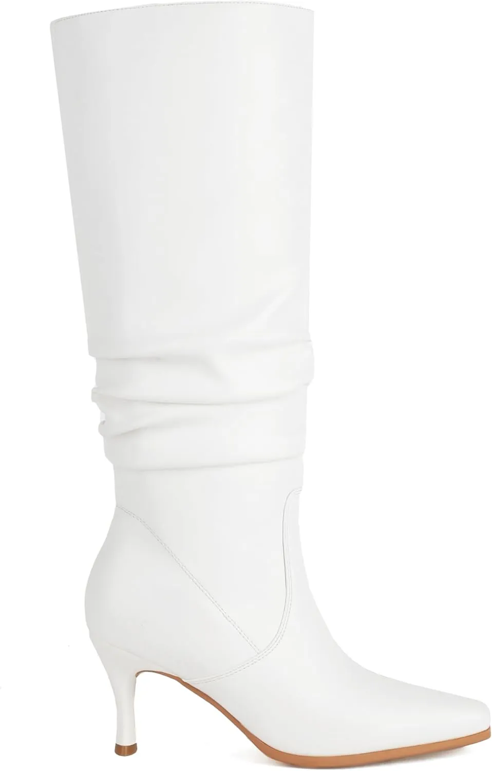 Women's Knee High Boots Kitten Heel Pull on Slouch Tall Boots