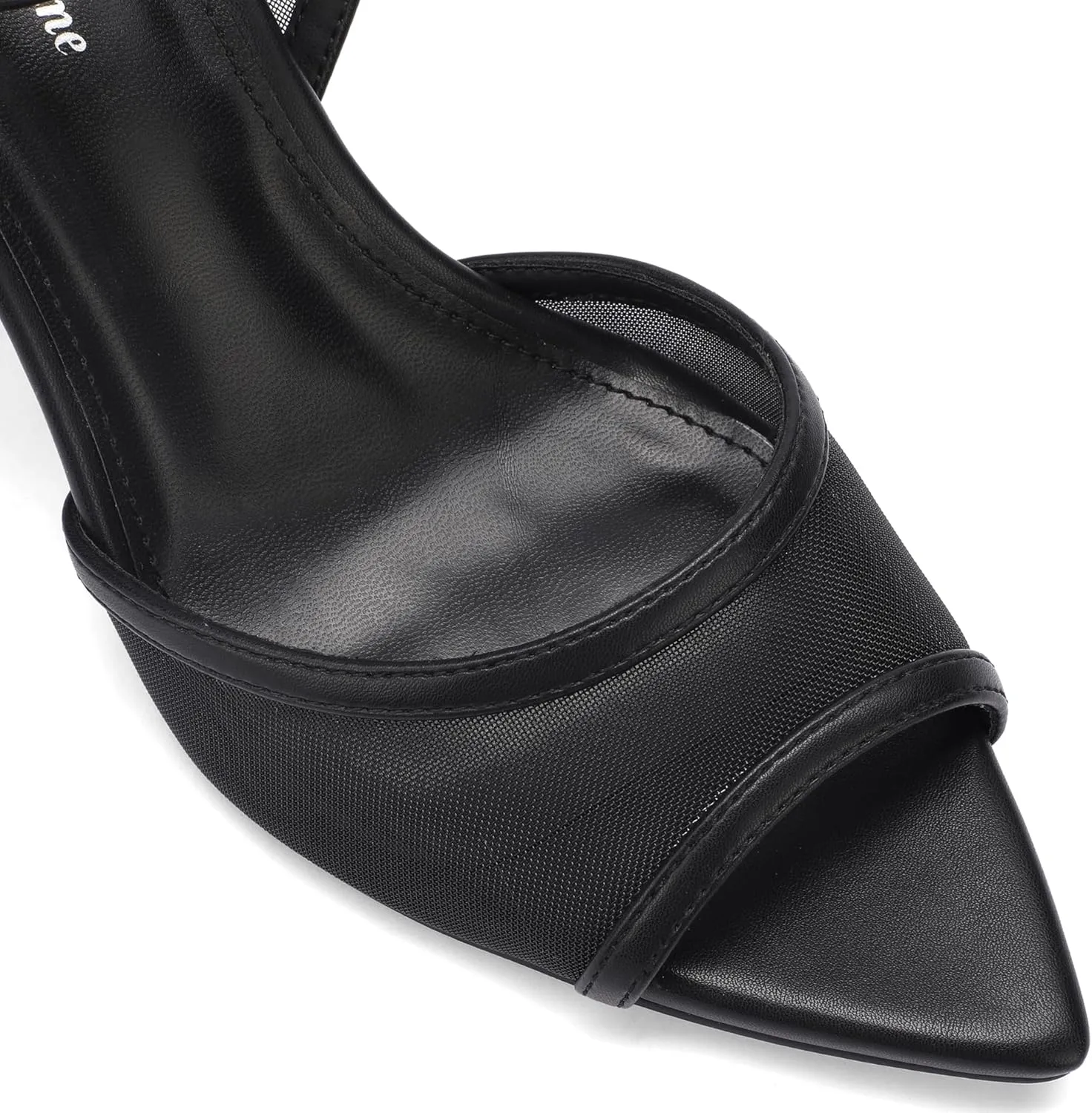 Women's Mesh Peep Toe Sandals Buckle Strap 3.14" Heel Comfortable Rubber Sole Shoes Summer for Party and Casual Occasions
