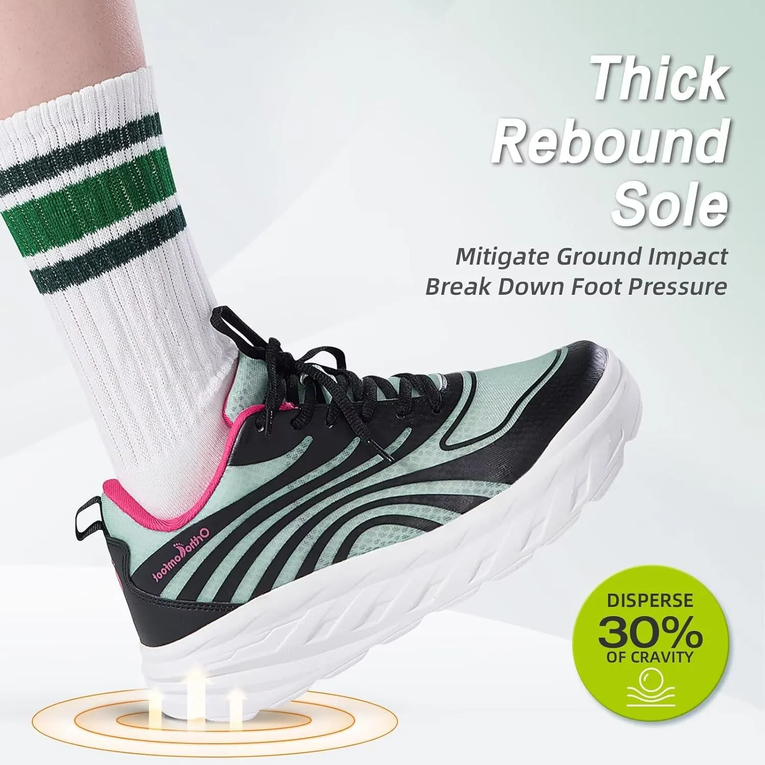 Women's Orthopedic Diabetic Wide Running Shoes: Comfortable Casual Arch Support Plantar Fasciitis Sports Sneakers, Orthotic Swollen Feet Work Tennis Walking Shoes for Ankle and Heel Pain Relief