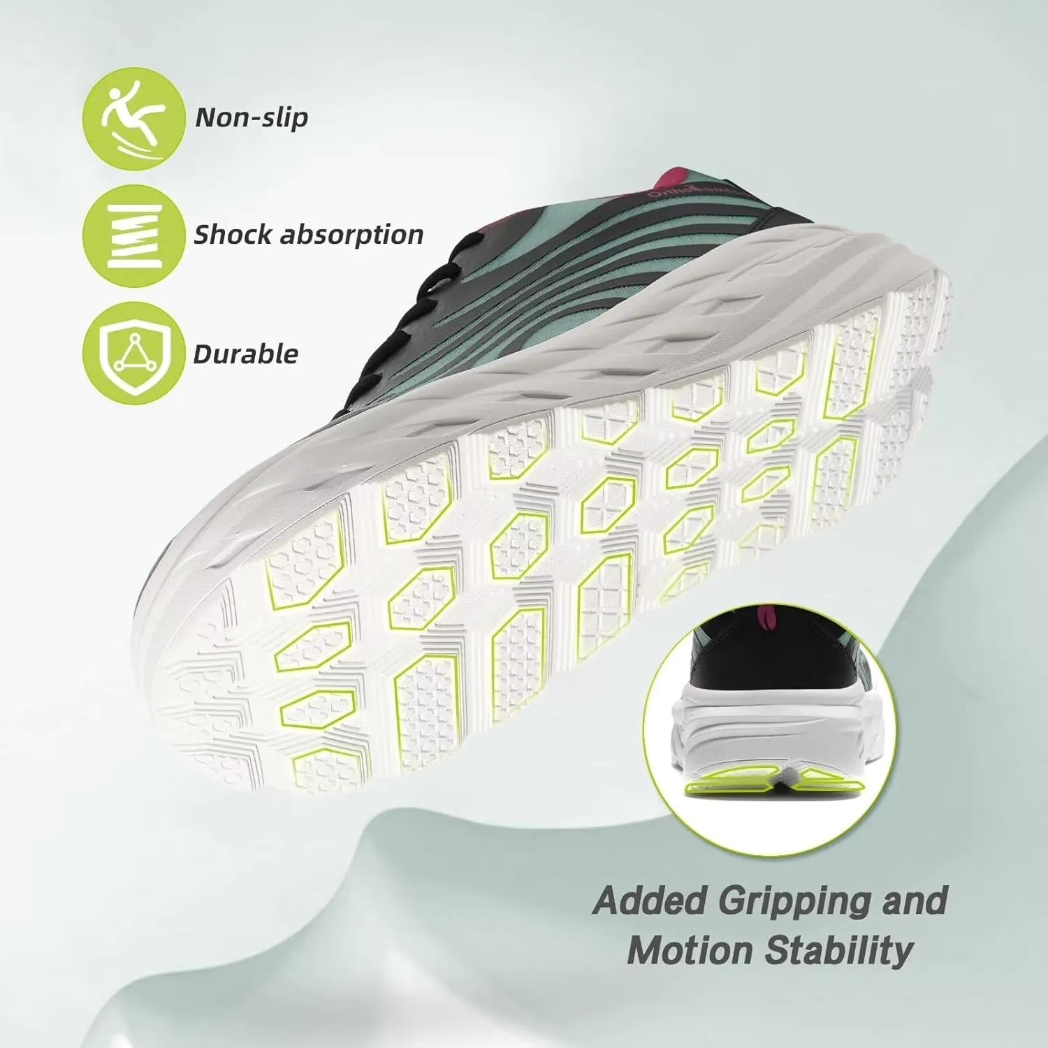 Women's Orthopedic Diabetic Wide Running Shoes: Comfortable Casual Arch Support Plantar Fasciitis Sports Sneakers, Orthotic Swollen Feet Work Tennis Walking Shoes for Ankle and Heel Pain Relief