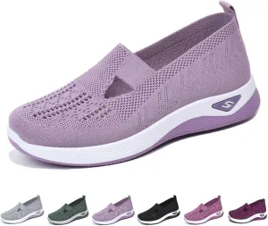 Women's Orthopedic Shoes Breathable Soft Clogs, Walking Slip on Diabetic Foam Shoes Hands Free Slip in Sneakers Arch Support