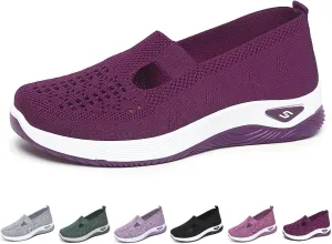 Women's Orthopedic Shoes Breathable Soft Clogs, Walking Slip on Diabetic Foam Shoes Hands Free Slip in Sneakers Arch Support