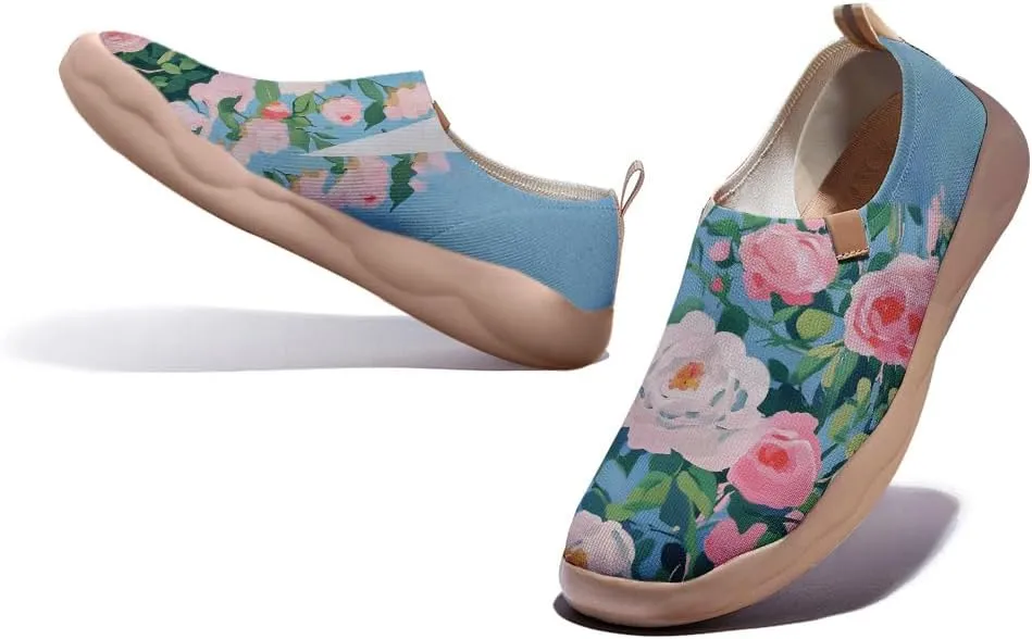 Women's Painting Slip On Travel Shoes Colorful Comfortable Lightweight Loafers Knitted Breathable Casual Walking Footwear