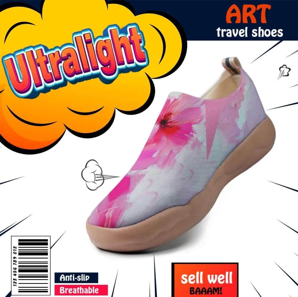 Women's Painting Slip On Travel Shoes Colorful Comfortable Lightweight Loafers Knitted Breathable Casual Walking Footwear