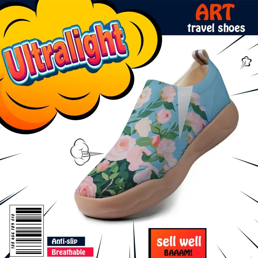 Women's Painting Slip On Travel Shoes Colorful Comfortable Lightweight Loafers Knitted Breathable Casual Walking Footwear