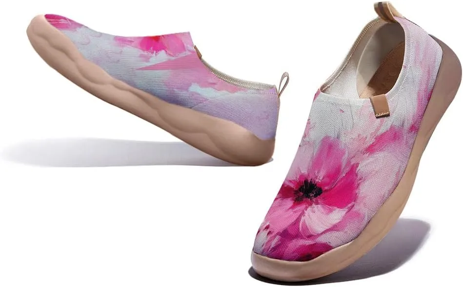 Women's Painting Slip On Travel Shoes Colorful Comfortable Lightweight Loafers Knitted Breathable Casual Walking Footwear