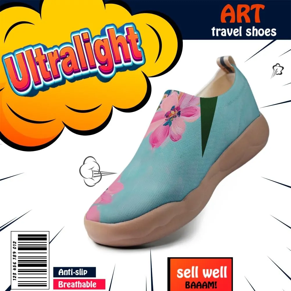 Women's Painting Slip On Travel Shoes Colorful Comfortable Lightweight Loafers Knitted Breathable Casual Walking Footwear