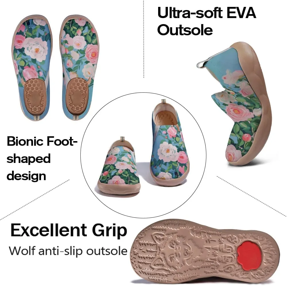 Women's Painting Slip On Travel Shoes Colorful Comfortable Lightweight Loafers Knitted Breathable Casual Walking Footwear