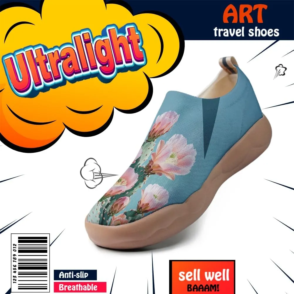 Women's Painting Slip On Travel Shoes Colorful Comfortable Lightweight Loafers Knitted Breathable Casual Walking Footwear