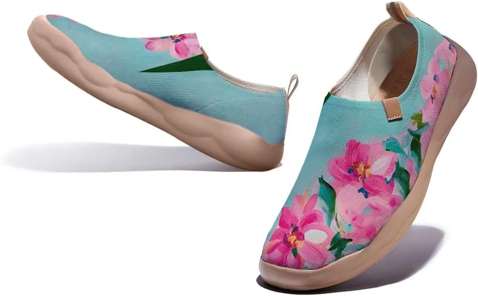 Women's Painting Slip On Travel Shoes Colorful Comfortable Lightweight Loafers Knitted Breathable Casual Walking Footwear